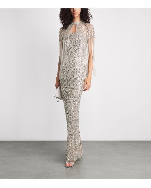 Jenny Packham White Embellished Sirocco Gown And Cape