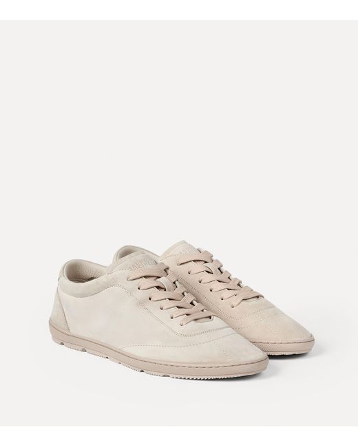 Brunello Cucinelli Natural Suede Low-Top Sneakers for men