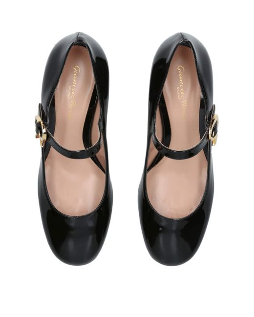 Gianvito Rossi Leather Mary Jane Pumps 45 in Black | Lyst
