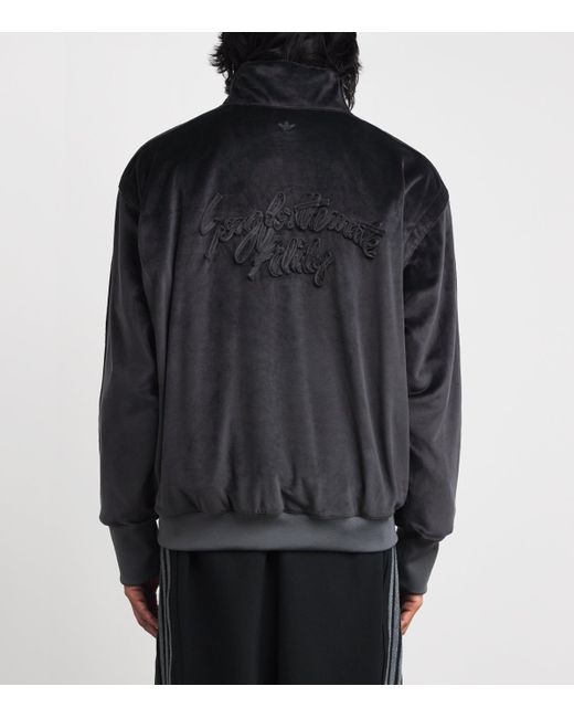 adidas Originals X Song For The Mute Velvet Track Jacket in Black