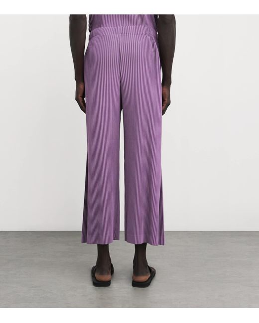 Homme Plissé Issey Miyake Purple Pleated Straight Trousers for men