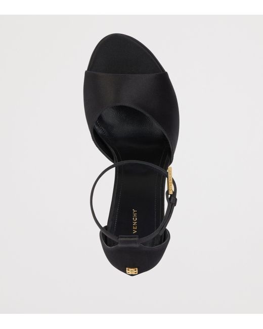 Givenchy Black Satin 4G Liquid Platform Sandals 130