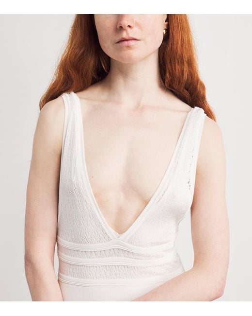 Sandro White Pointelle Knitted Maxi Dress