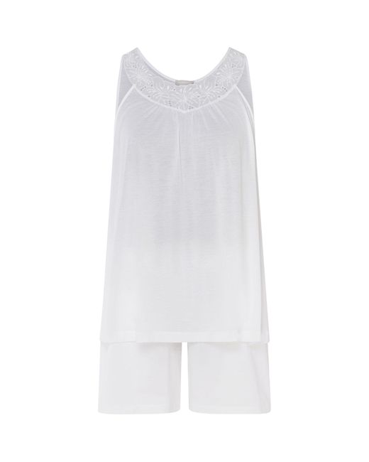 Hanro White Cotton Clara Pyjamas