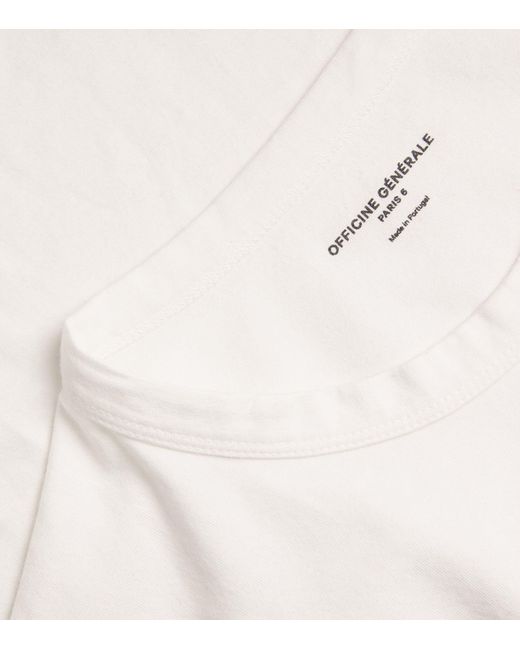 Officine Generale White Cotton T-shirt for men