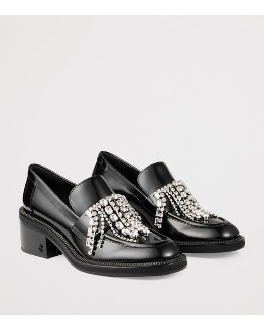 Jimmy Choo Black Tylor 60 Leather Heeled Loafers