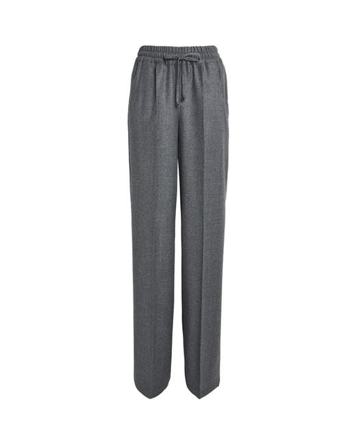 Kiton Gray Virgin Wool Drawstring Trousers