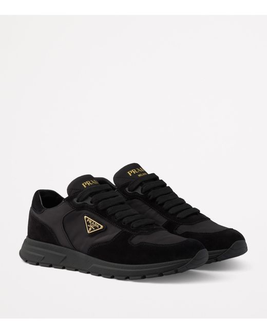 Prada Black Re-Nylon And Suede Prax 2.0 Low-Top Sneakers