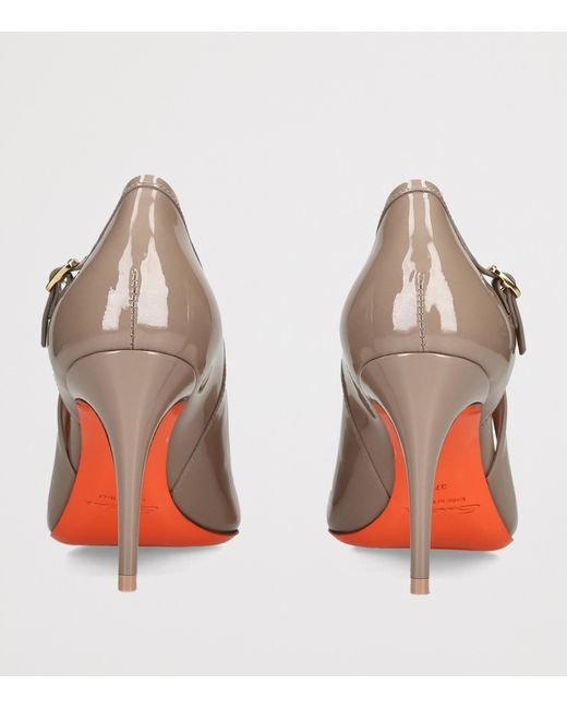 Santoni Pink Patent Leather Audrey Pumps 10