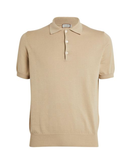 Canali Natural Cotton Piqué Polo Shirt for men