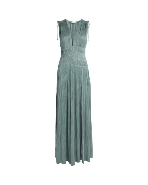 Ulla Johnson Green V-Neck Tasneem Maxi Dress