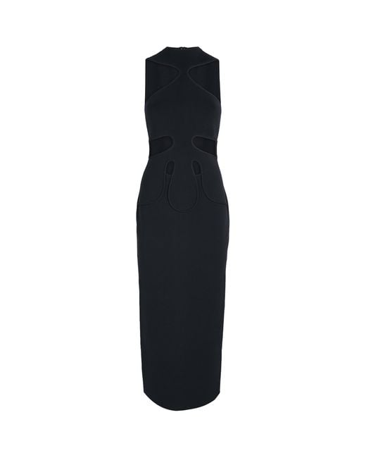 Cult Gaia Black Knitted Baylee Midi Dress