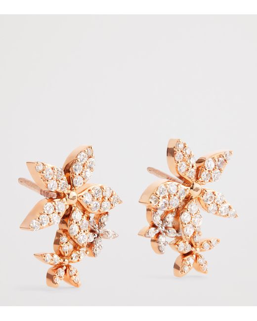 BeeGoddess Metallic And Diamond Apple Seed Stud Earrings