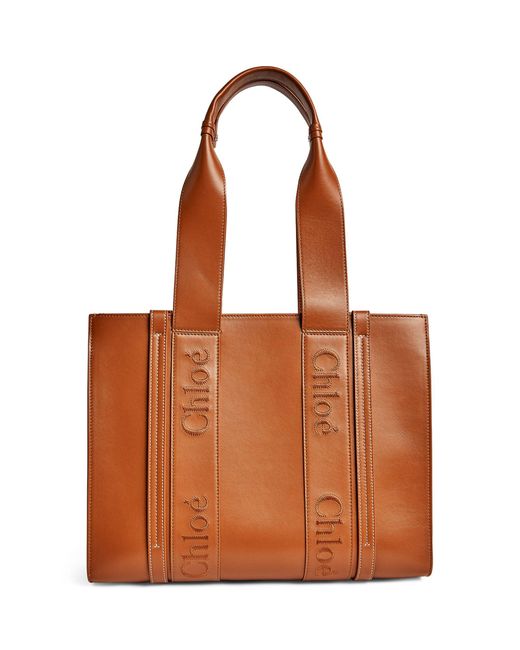 Chloé Brown Medium Leather Woody Tote Bag