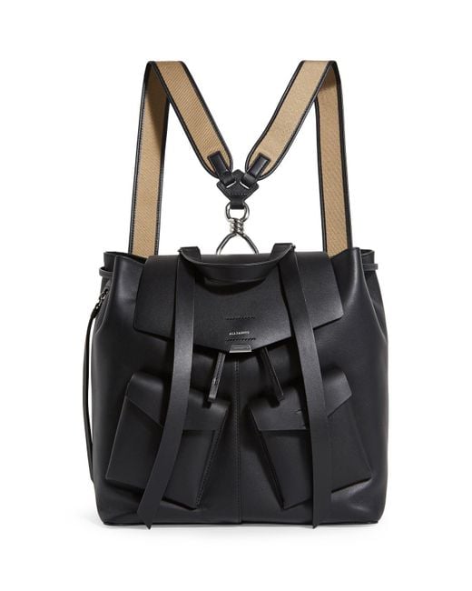 AllSaints Black Darcy Leather Backpack