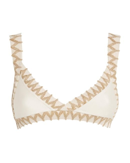 PATBO Natural Jute-Trim Bikini Top