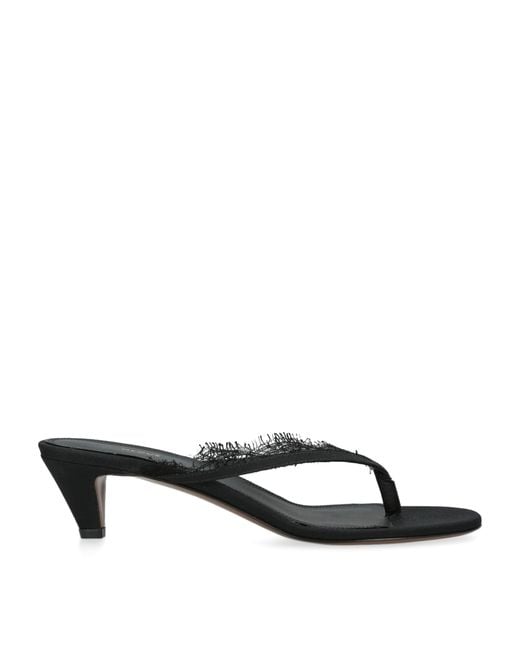 Neous Black Lace-Trim Kalliope Sandals 40
