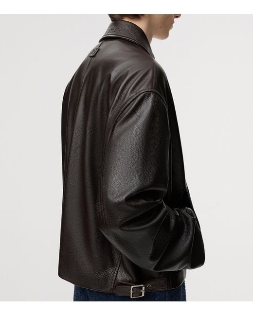 Loewe Black Deerskin Zip-Up Jacket for men