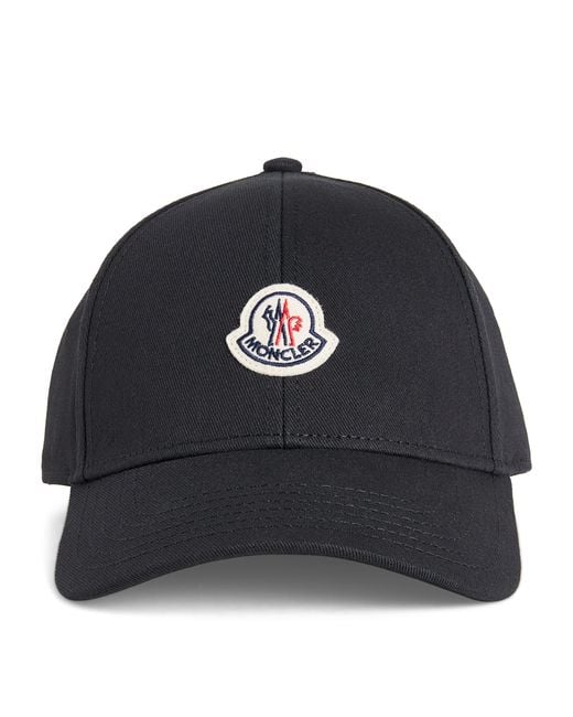 Moncler Black Embroidered Logo Baseball Cap for men