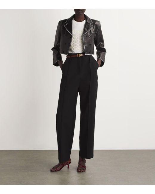 Sandro Brown Leather Chain Buckle Belt