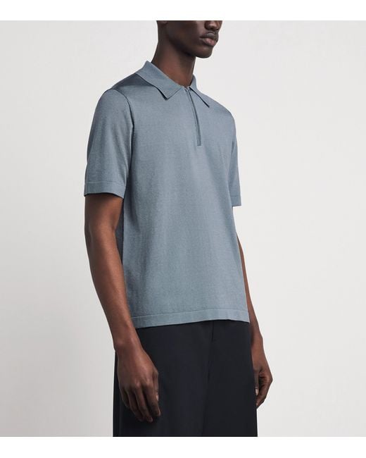 Sandro Blue Zip-Up Polo Shirt for men