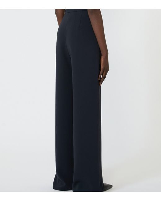 Max Mara Blue Cady Wide-Leg Trousers