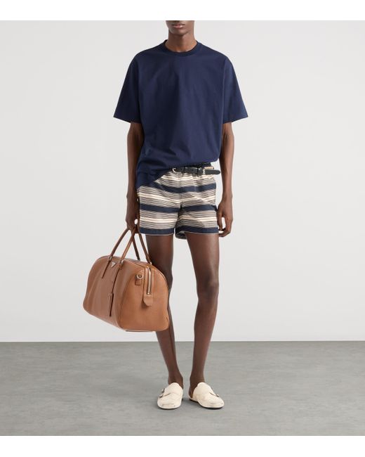 Prada Blue Cotton Conceptual Triangle T-Shirt for men