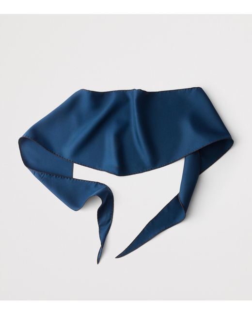 Prada Blue Silk Twill Scarf