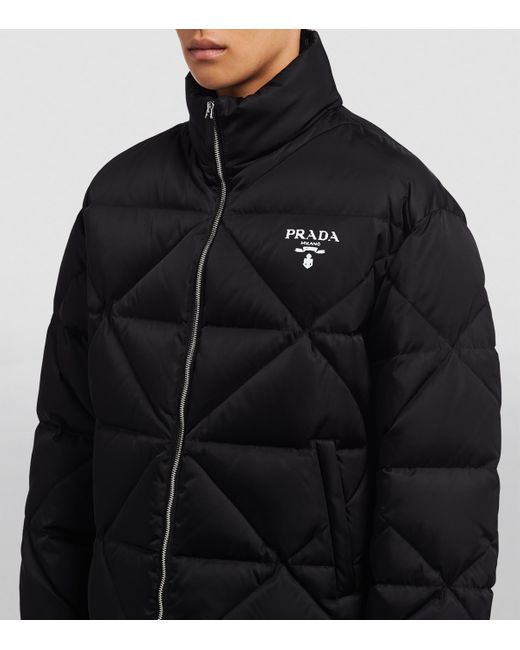Prada Black Re-Nylon Puffer Coat for men
