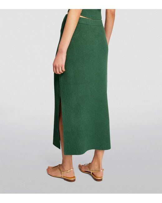 By Malene Birger Green Knitted Kyara Maxi Skirt