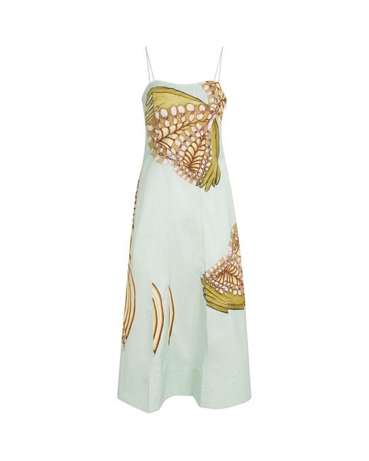 Ulla Johnson White Cotton Poplin Vesela Midi Dress