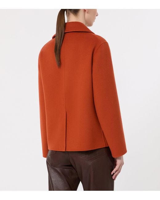 Max Mara Orange Virgin Wool Single-Breasted Jacket