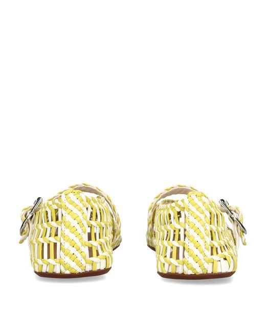 Alaïa Metallic Leather Braided Ballerina Flats