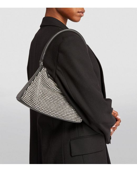 Elleme Gray Embellished Trapeze Shoulder Bag