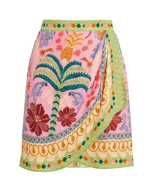 Farm Rio Multicolor Printed Mini Skirt
