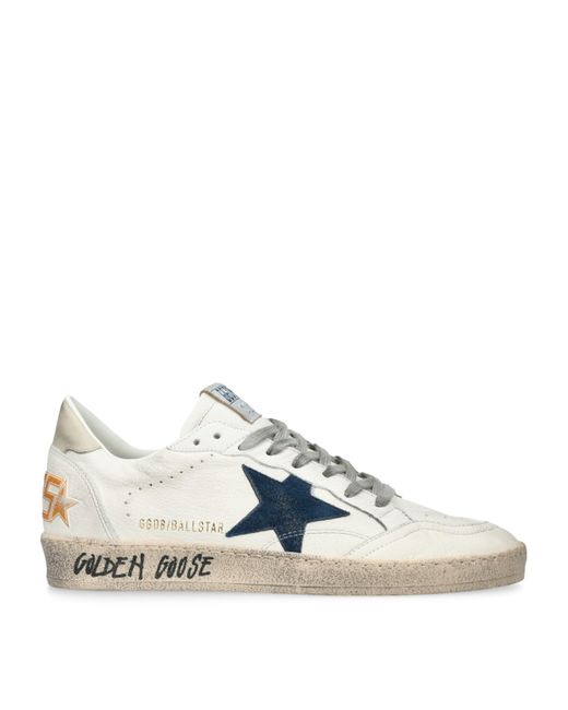 Golden Goose Deluxe Brand White Leather Ball Star Sneakers for men