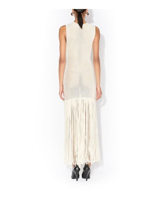 Alaïa White Fringed Midi Dress