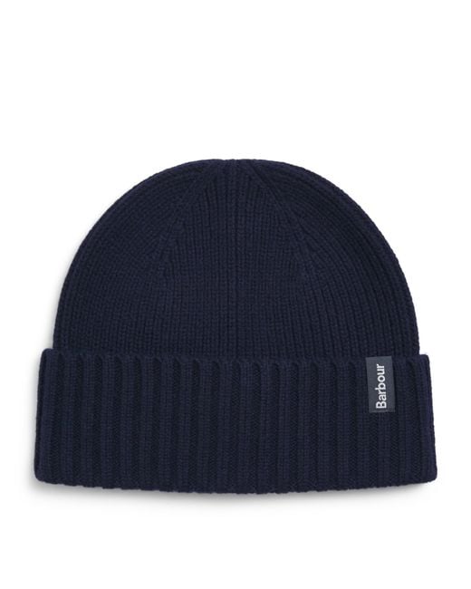 Barbour Blue Wool-Cashmere Danforth Beanie for men