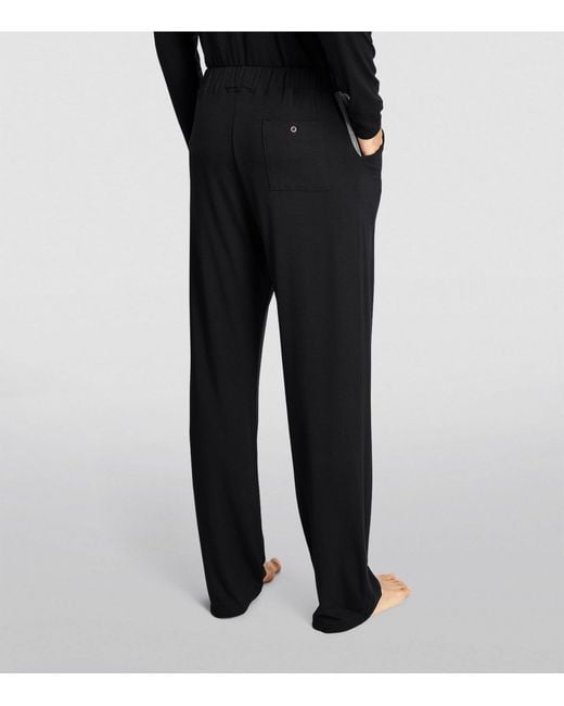 Homebody Black Contrast-pocket Lounge Trousers for men