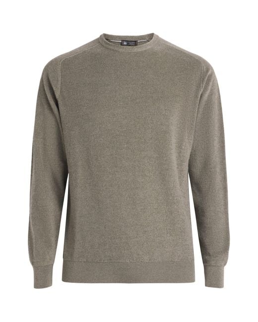 Colombo Gray Cashmere-Aloe Crew-Neck Sweater for men