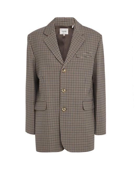 FRAME Brown The Houndstooth Blazer