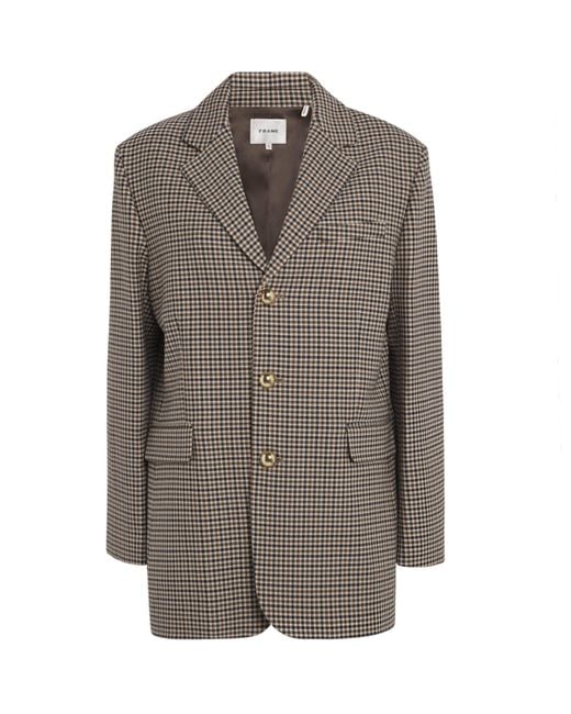 FRAME Brown The Houndstooth Blazer
