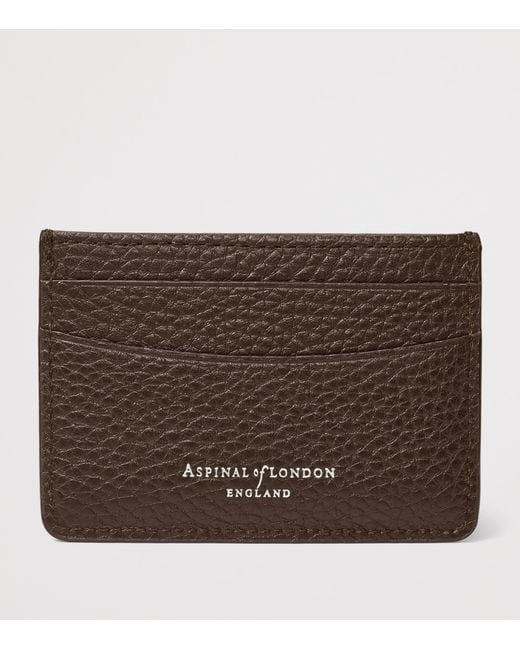 Aspinal Brown Leather Logo Card Holder