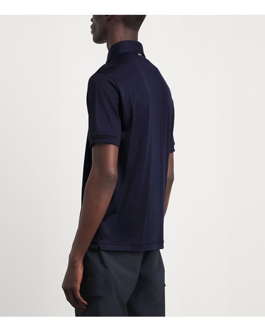 Herno Blue Wool Polo Shirt for men