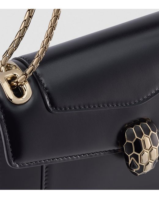 BVLGARI Black Leather Serpenti Forever Cross-Body Bag