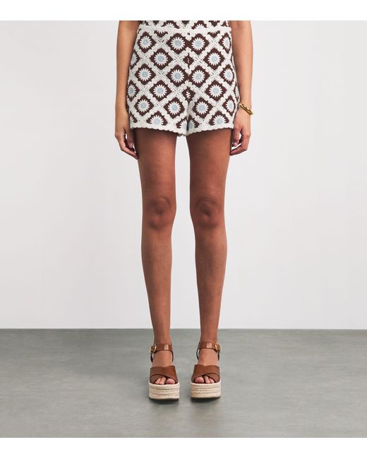 Maje Multicolor Crochet Shorts