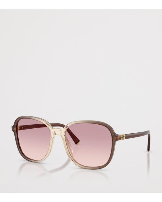 Miu Miu Pink Acetate Oversized Sunglasses