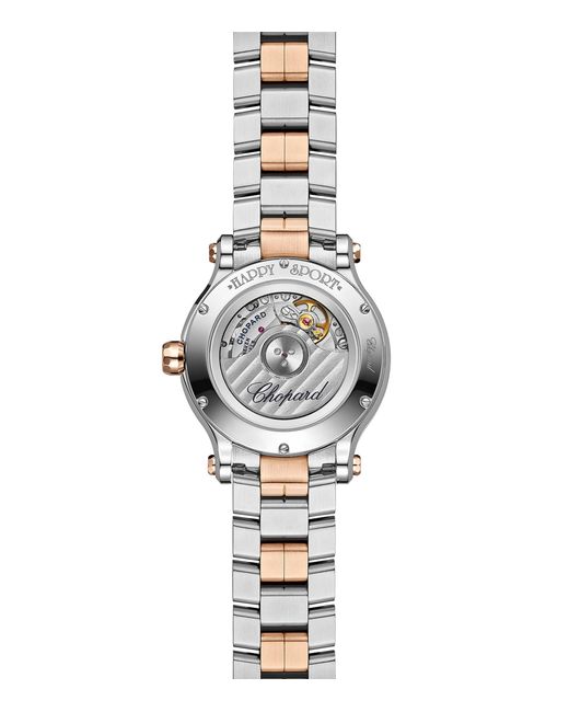 Chopard Metallic Stainless Steel And Diamond Happy Sport Automatic Watch