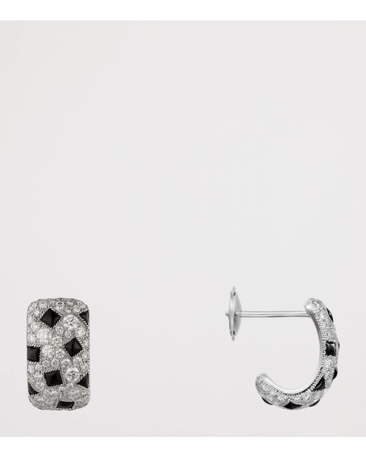 Cartier White And Diamond Panthère De Earrings