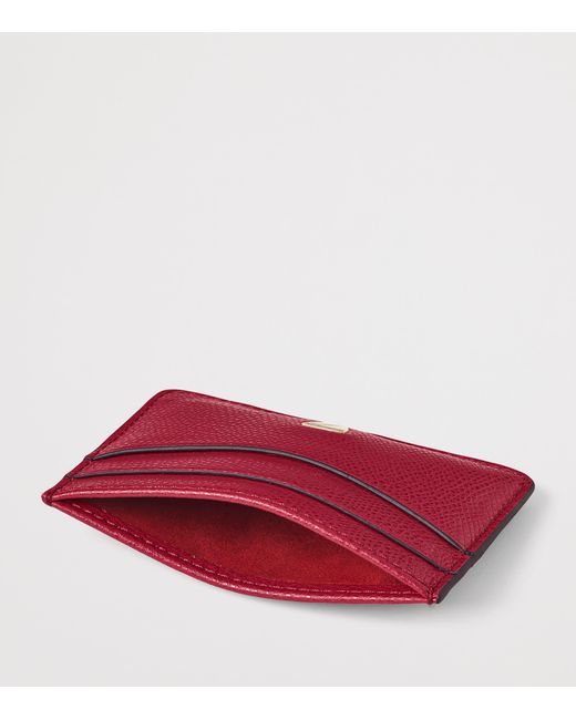 Aspinal Red Leather Logo Card Holder
